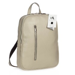 Rucsac laptop 14 inch din piele naturala DiAmanti Rovereto Beige